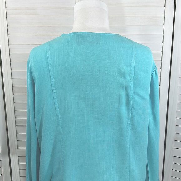 Chico’s Turquoise Blue Lightweight Cardigan Size 2 Large Size 12 - Picture 7 of 16